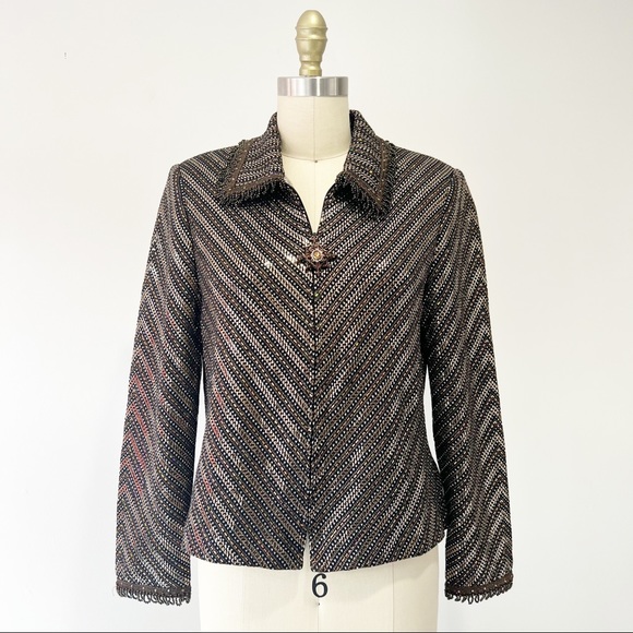 St. John Jackets & Blazers - St. John • Shimmery Zip Up Jacket • 8